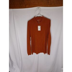 NWT MENS WOOLRICH ORANGE POLO LONG SLEEVE SHIRT SIZE L NWT